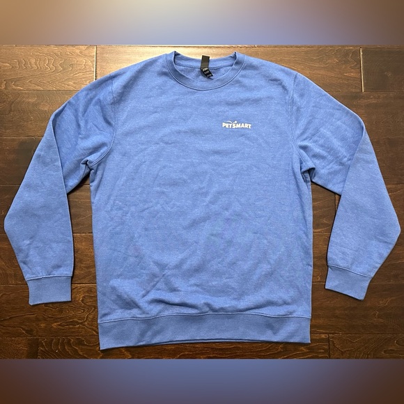 Men’s PetSmart Timeline Blue/White Employee Fleece Sweatshirt - Size Large - Picture 1 of 15